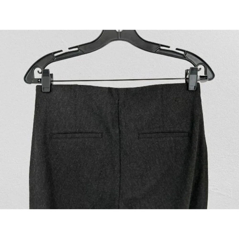 CAMBIO Pants Tapered Zipped Pockets Heather Gray Wool Blend Stretch Size 8